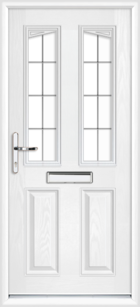 Wiltshire Silver Georgian Fret black composite front door